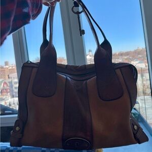 Fossil Brown Leather vintage Tote Bag